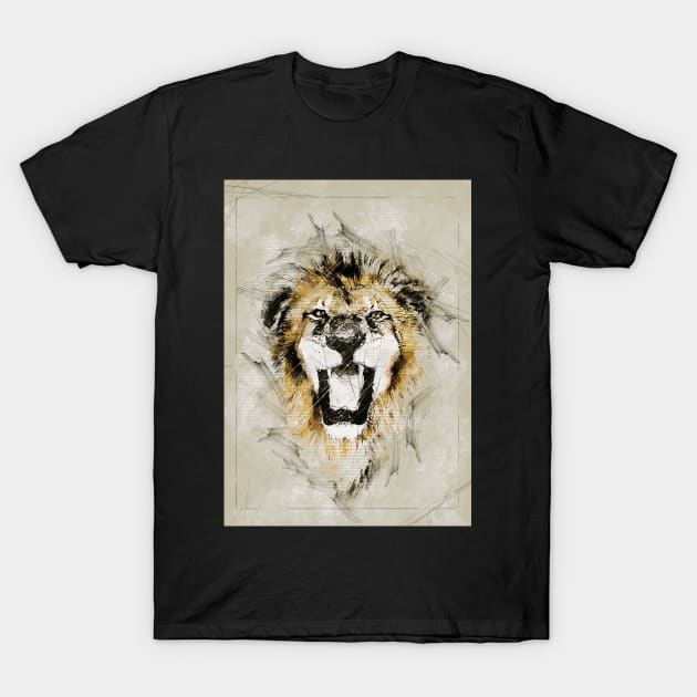 Lion Sketch T-Shirt by Durro